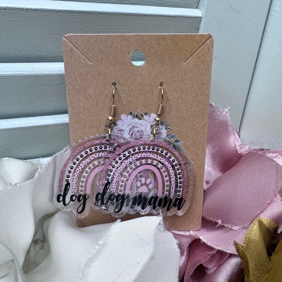 Dog Mama Light Weight Acrylic Earrings - Picture 2 of 6